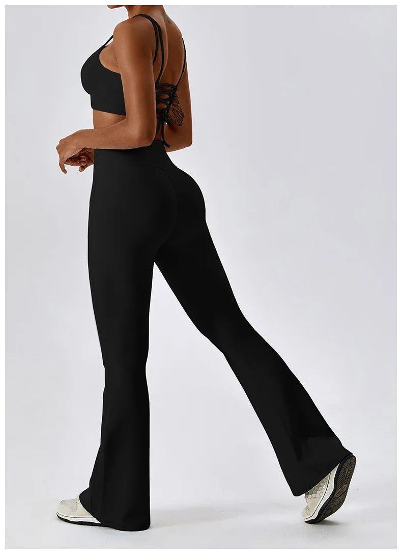 Flare Leggings Yoga Pants – High Waist, Wide Leg, Gym Workout, Fitness, Sports, Flared Design, Latin Dance Trousers