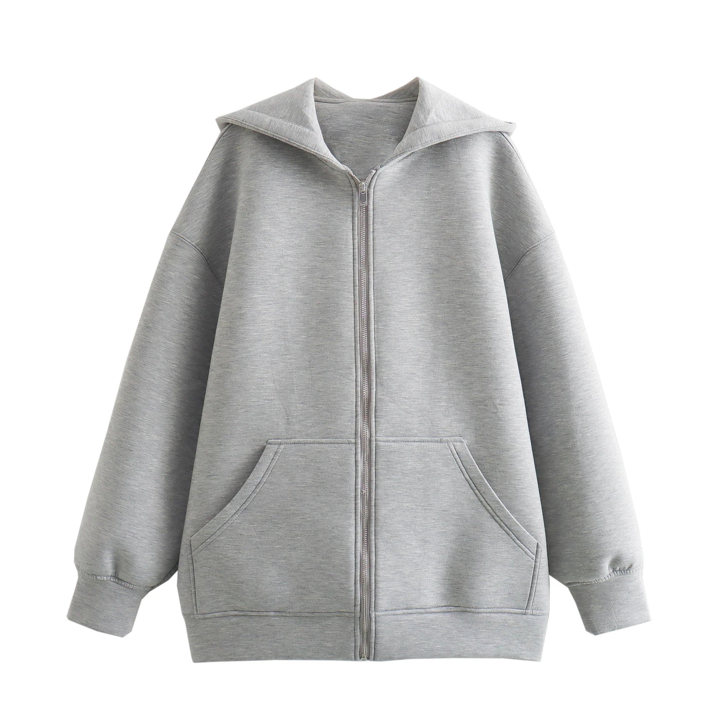 Oversized Hoodie – Casual Street Style, Loose Fit, Zipper, Space Cotton Jacket, Lazy Cardigan