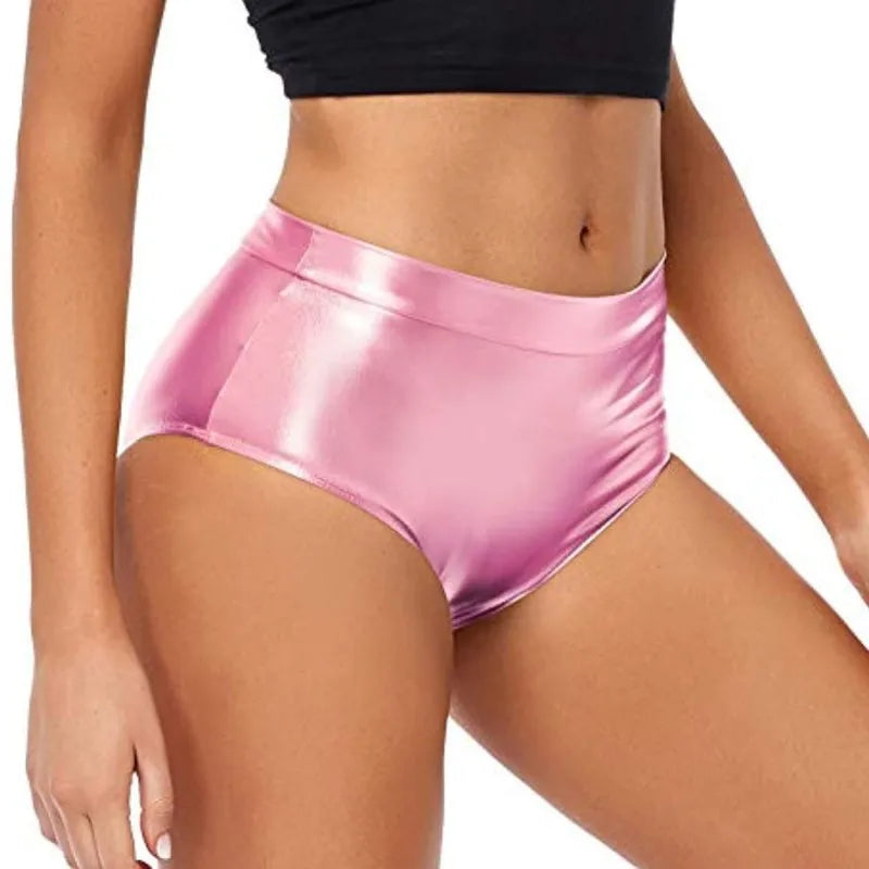 Shiny PU Leather Shorts – Sexy, Nightclub Style, Slim Fit, Elastic Waist, Plus Size, Comfortable, Soft, Hot Pants