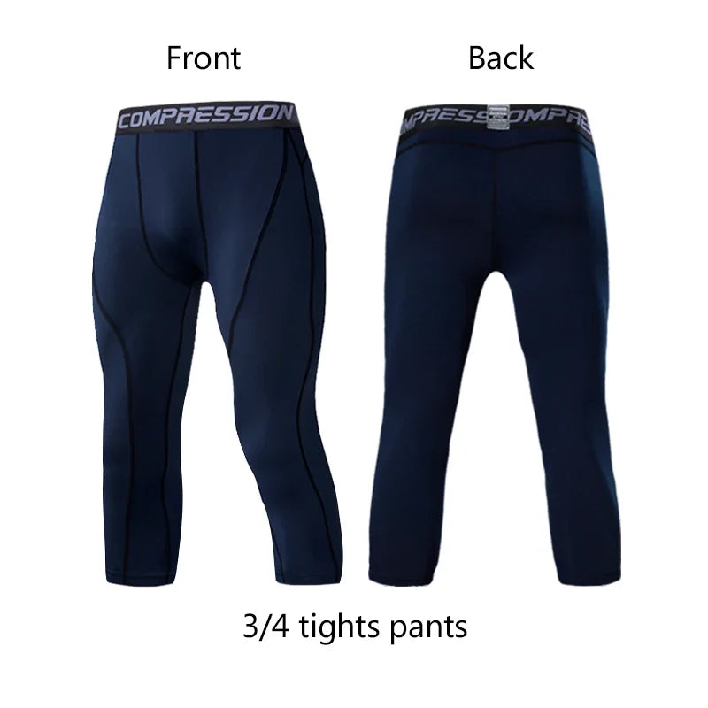 Men's Lycra Compression Pants – Cycling, Running, Basketball, Soccer, Elastic Sweatpants, Fitness Tights, Legging Trousers, Rash Guard