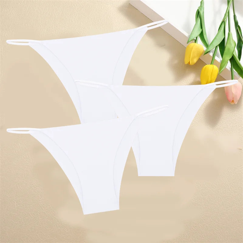 3PCS Seamless Panties – Women Low Waist Briefs, Sexy Stretch Bikini Underwear, Ladies Comfortable Stretch G-string T-back