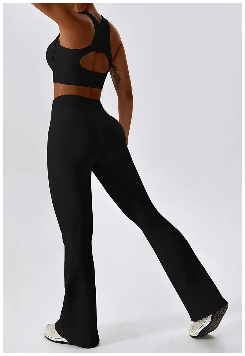 Flare Leggings Yoga Pants – High Waist, Wide Leg, Gym Workout, Fitness, Sports, Flared Design, Latin Dance Trousers