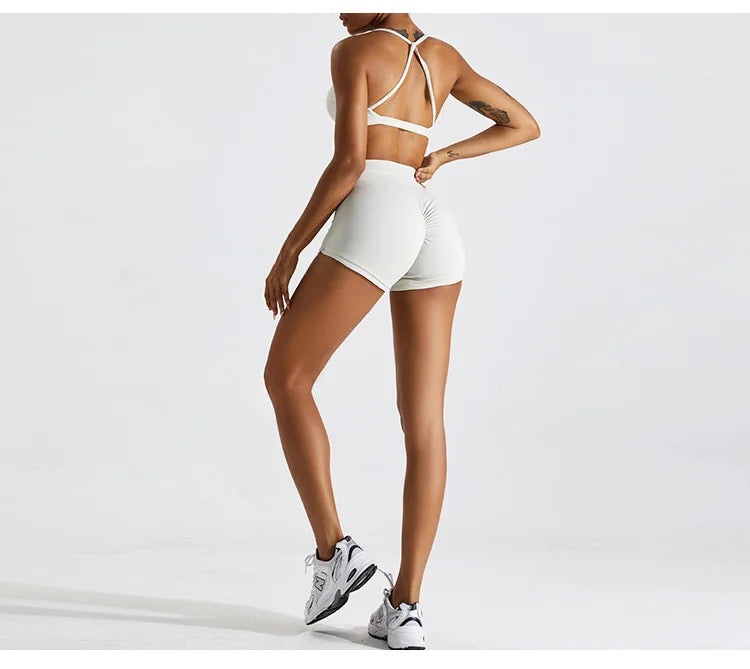 Sexy Scrunch Sports Bra – Gym Top for Women, Running Back Cross Top, Sportswear, Yoga Underwear, Fitness Workout Clothing