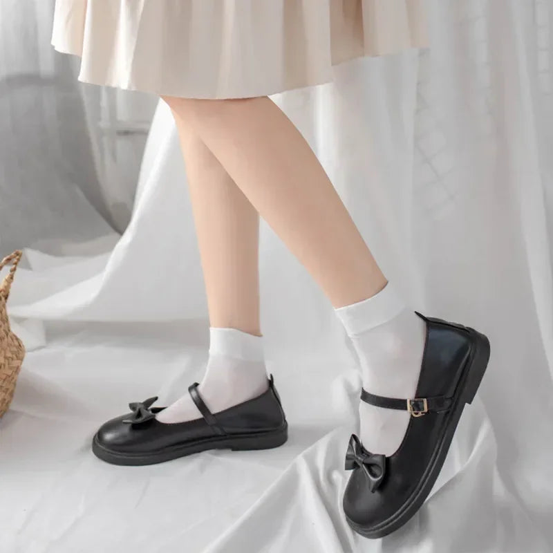Solid Color Long Socks – Japan Style School Girls Thigh High Stockings, Lolita Kawaii Cute Knee High Socks