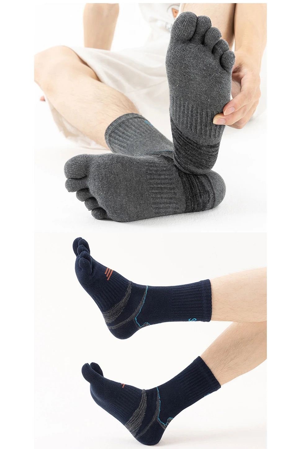 5 Pairs Men's Short Toe Socks – Sport Compression, Cotton, Sweat-Absorbing, Ideal for Badminton, Tennis, Running, Basketball, and Travel