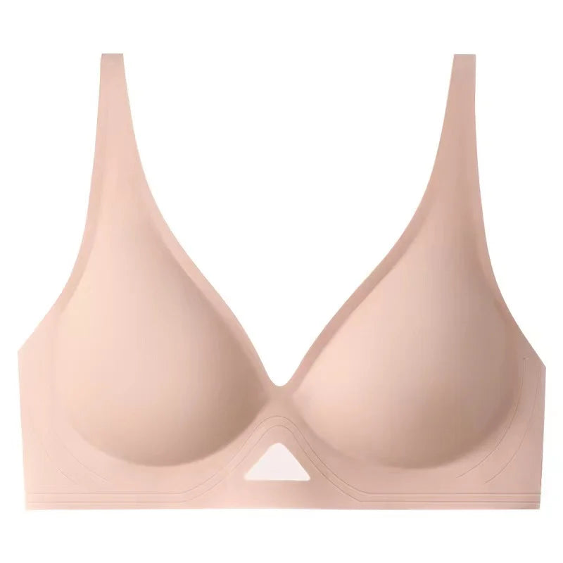 Deep V Seamless Push-Up Bra – Wireless, Thin Padded, U-Back, Invisible Underwear, Sexy Lingerie Bralette