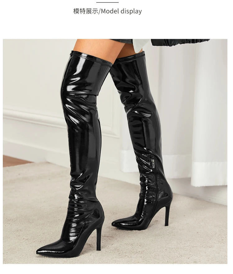 Sexy Stiletto High Heels – Women's Over-the-Knee Boots, Pointed Toe, Stripper Pole Dancing Long Boots