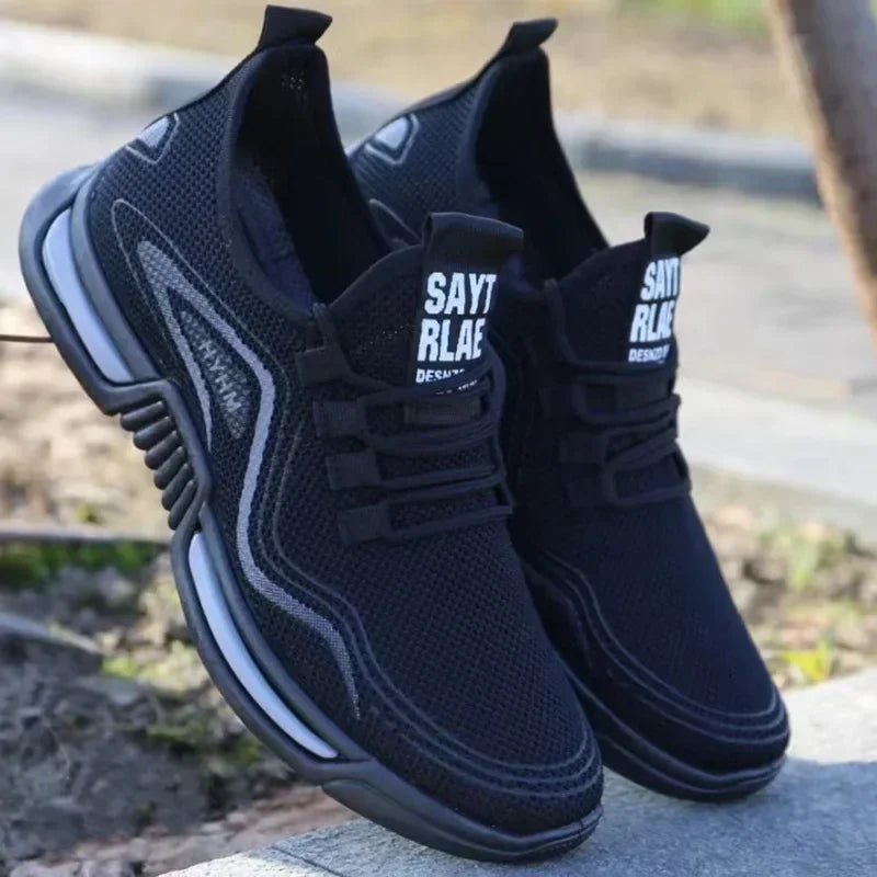 Men's Slip-On Fashion Sneakers – Sport Running, Breathable Gym Training, Walking Tennis Shoes, Non-Slip Workout Flats