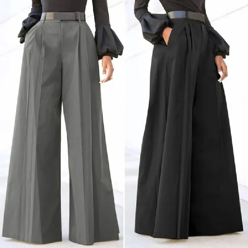 Wide-Leg Palazzo Pants for Women – Summer, Printed, Cropped, Linen, Comfy, Baggy Trousers, Vêtements Femme