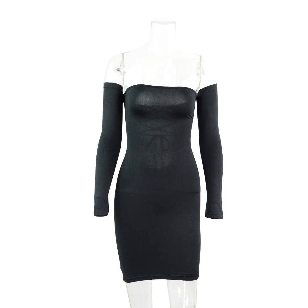 Strapless Large Women Long Sleeve Backless Night Club Dress Women