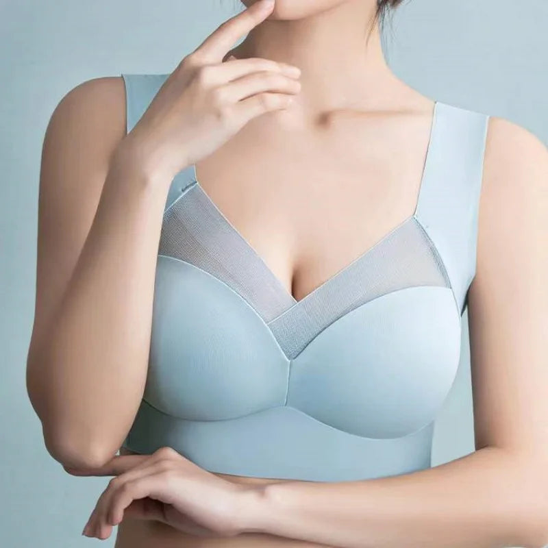 Women's Seamless Ice Silk Bra – Sexy Push-Up, Wireless, Invisible, Sleep Lingerie, Fitness Sports Bralette
