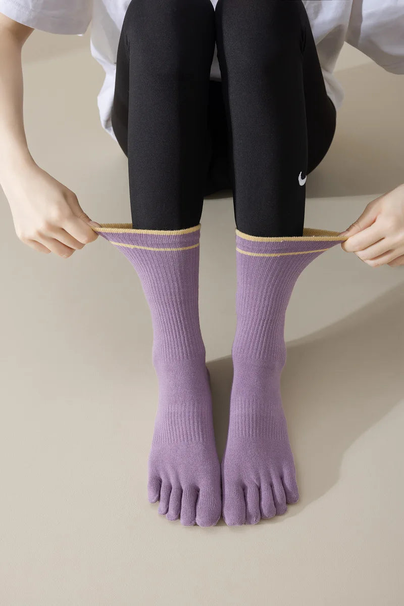 Five Toe Silicone Non-Slip Yoga Socks – Soft, Breathable, Ballet Dance, Fitness, Sports, Anti-Slip Pilates Socks for Ladies