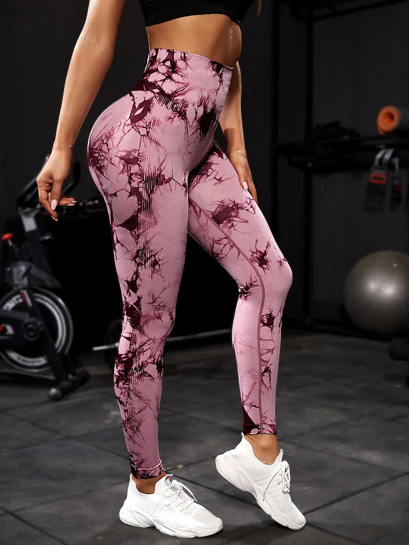 Fashion Tie-Dye Yoga Pants – Seamless, High Waist, Push Up, Gym Leggings, Sport Tights, Fitness Workout