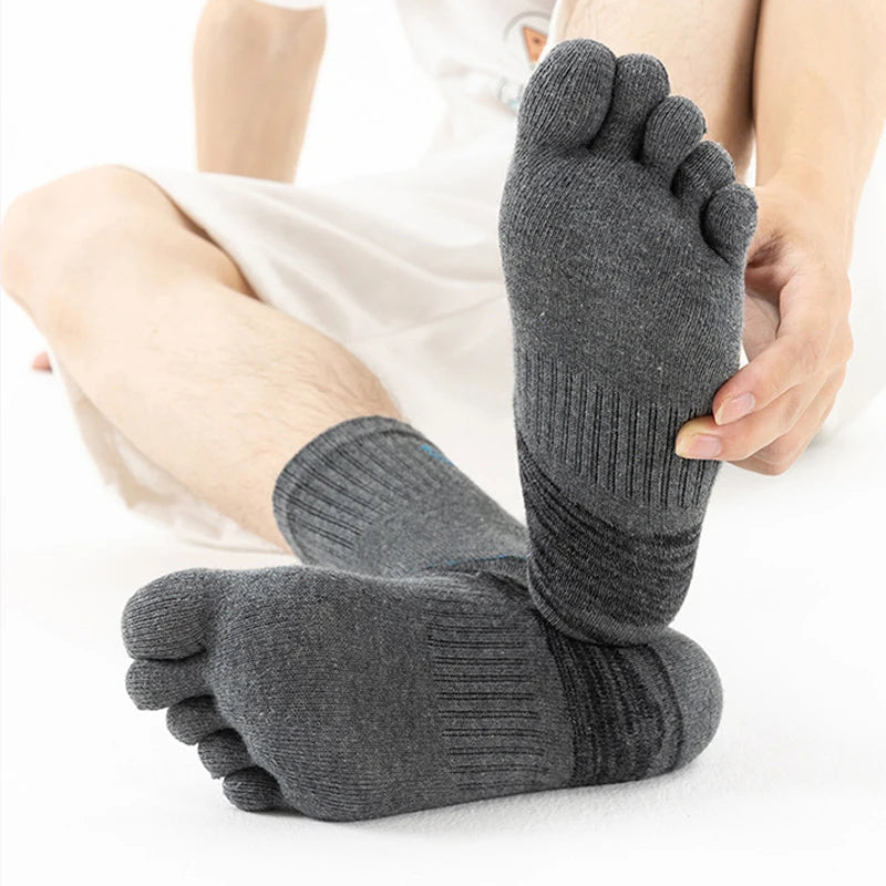 5 Pairs Men's Short Toe Socks – Sport Compression, Cotton, Sweat-Absorbing, Ideal for Badminton, Tennis, Running, Basketball, and Travel