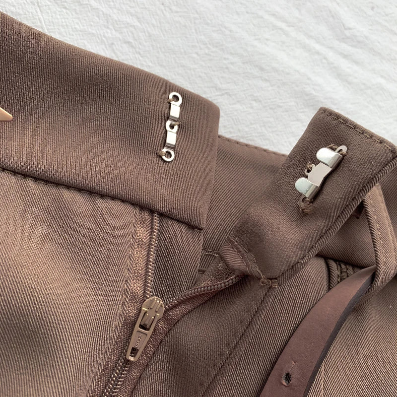 Casual Women's A-Line Shorts – High Waist, Chic, Office Lady Style, Belted, Vintage, Spring/Summer