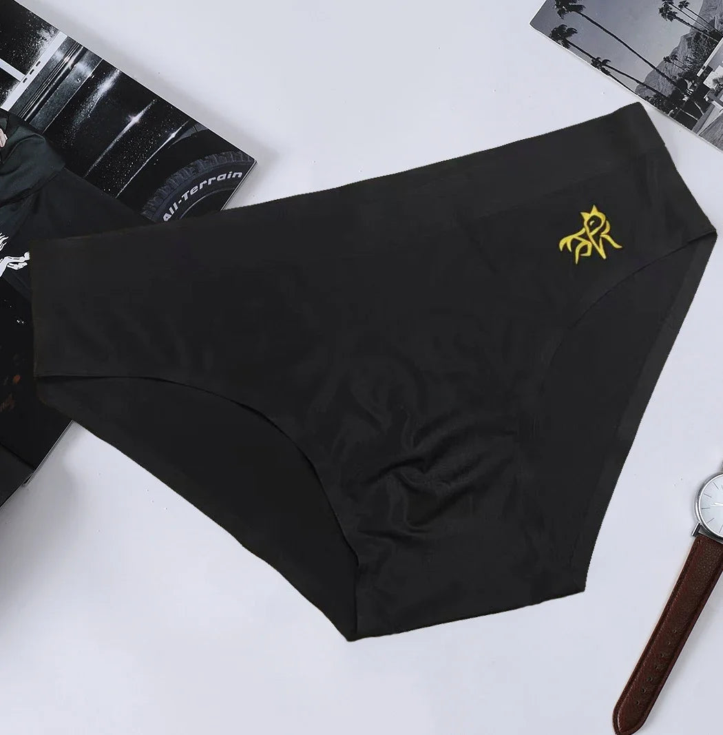 Men's Ice Silk Briefs – Seamless, Quick-Dry, Middle Waist, Solid Color, U Convex Pouch, Sexy Daily Summer Underwear