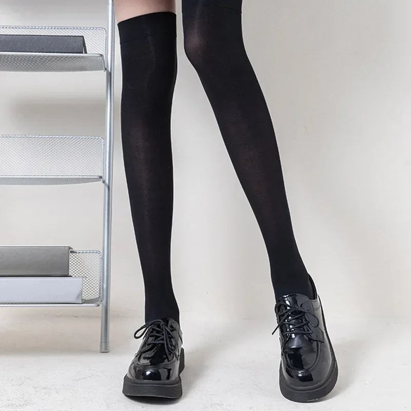 Solid Color Long Socks – Japan Style School Girls Thigh High Stockings, Lolita Kawaii Cute Knee High Socks