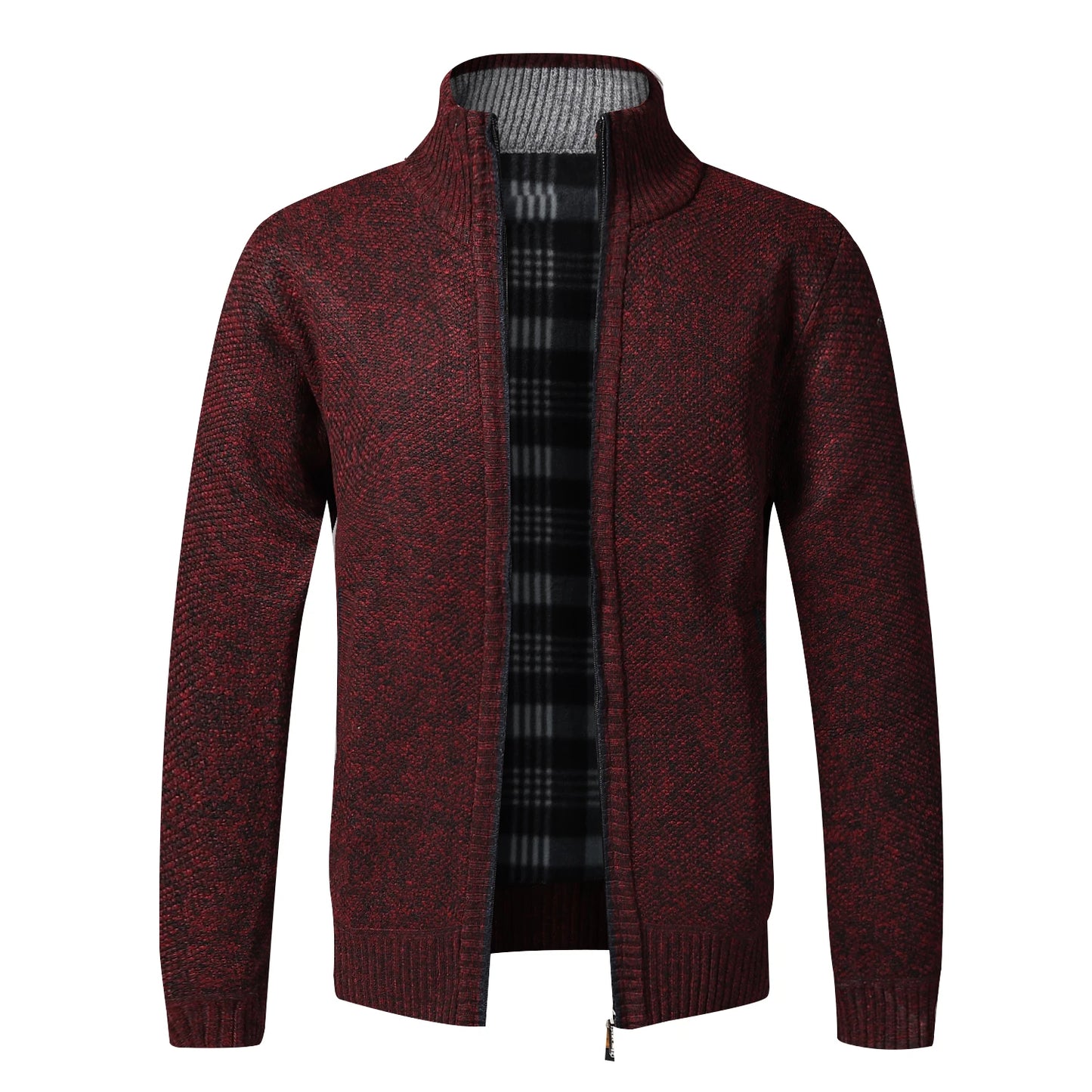 Warm Cardigan – Men's Fleece Sweater With Full Zip, Slim Fit, And Luxury Brand Knitted Design, Perfect For Cold Weather