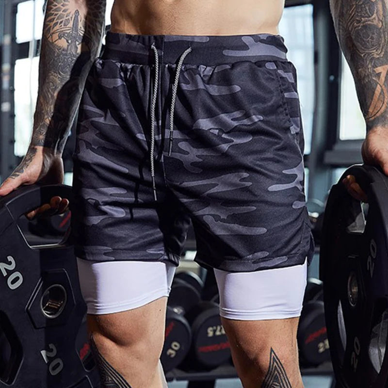 Men's Sport Shorts – Double-deck Running Shorts, 2-in-1, Beach Bottoms, Summer Gym Fitness, Training, Jogging