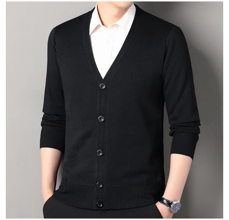 Men's Smart Casual Cardigan V-neck Sweater – Button Knit Cardigan, Perfect For Autumn And Winter, Stylish And Comfortable