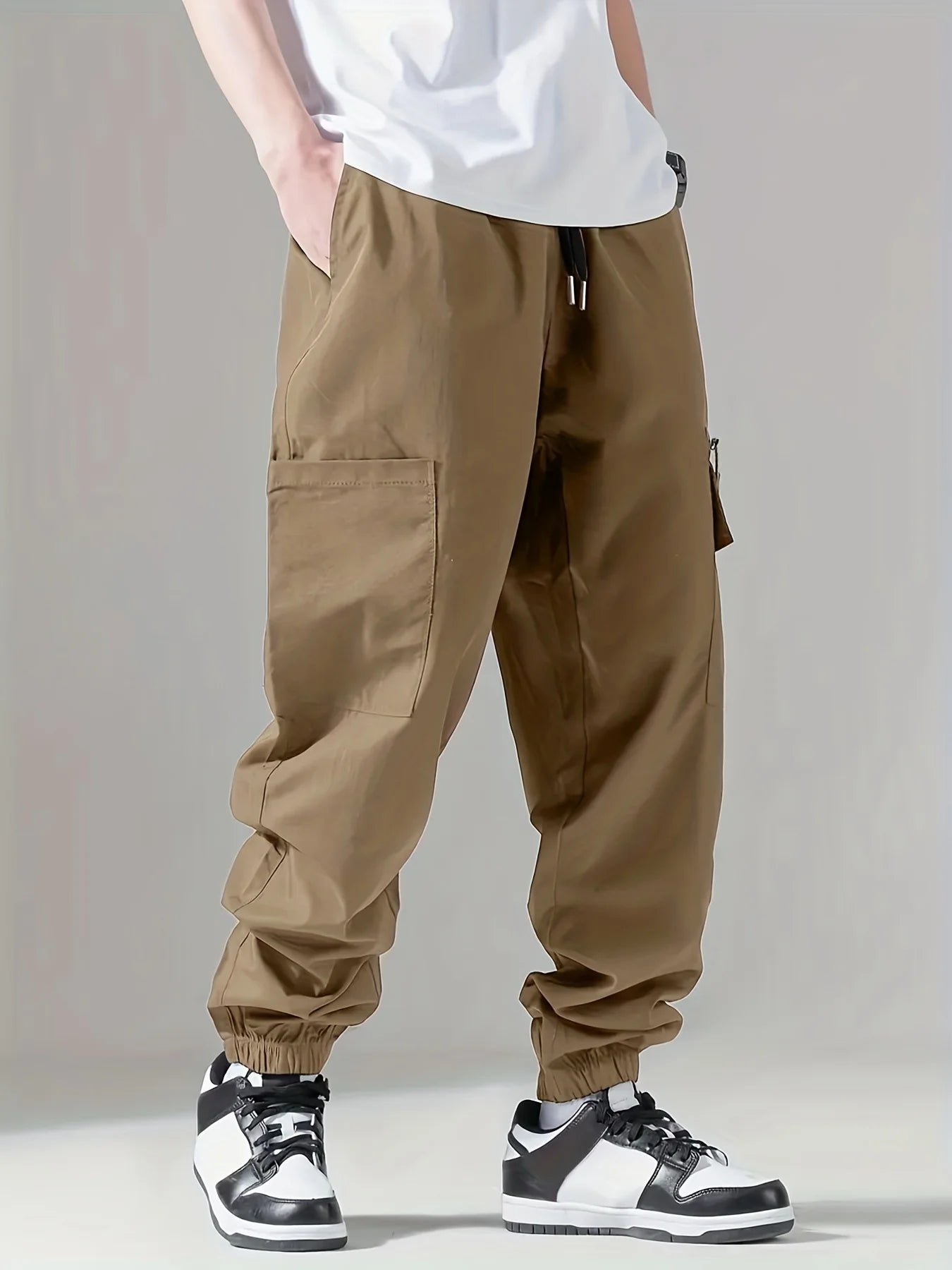 Men's Cargo Pants – Thin, Comfortable and Breathable, Outdoor Casual Wear, Suitable for Running and Cycling, Multi-Pocket Style