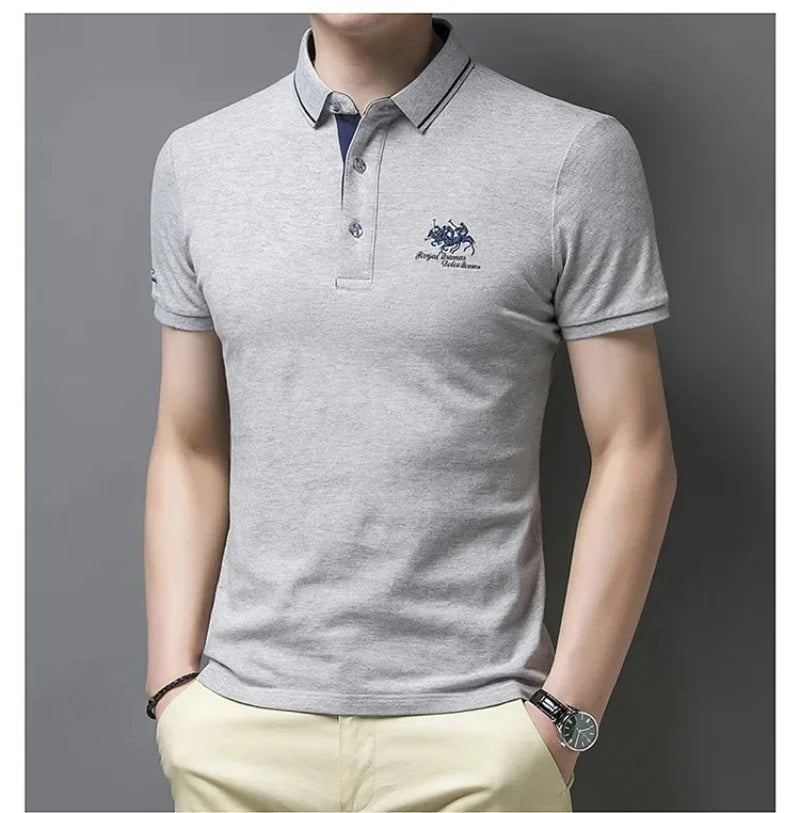Men's Embroidered Polo Shirts – Short Sleeve Luxury Top With Lapel, Casual And Breathable, Lightweight T-Shirt For Men