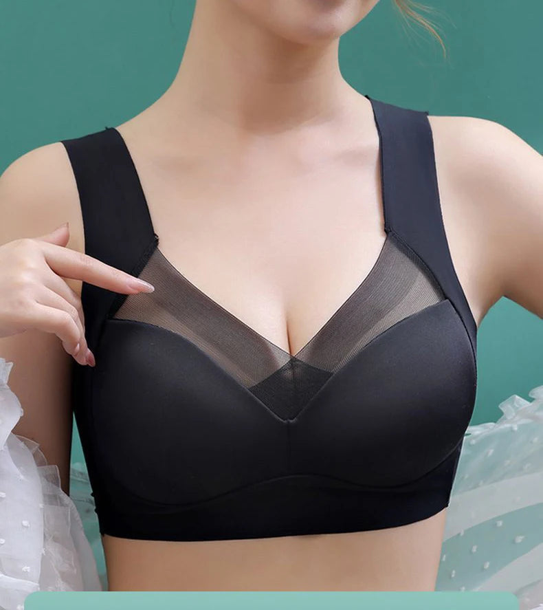 3PCS Ice Silk Seamless Sport Bra – Gathered, Anti-Sagging, No Steel Ring, Comfortable Large Size, Sexy Vest Bralette