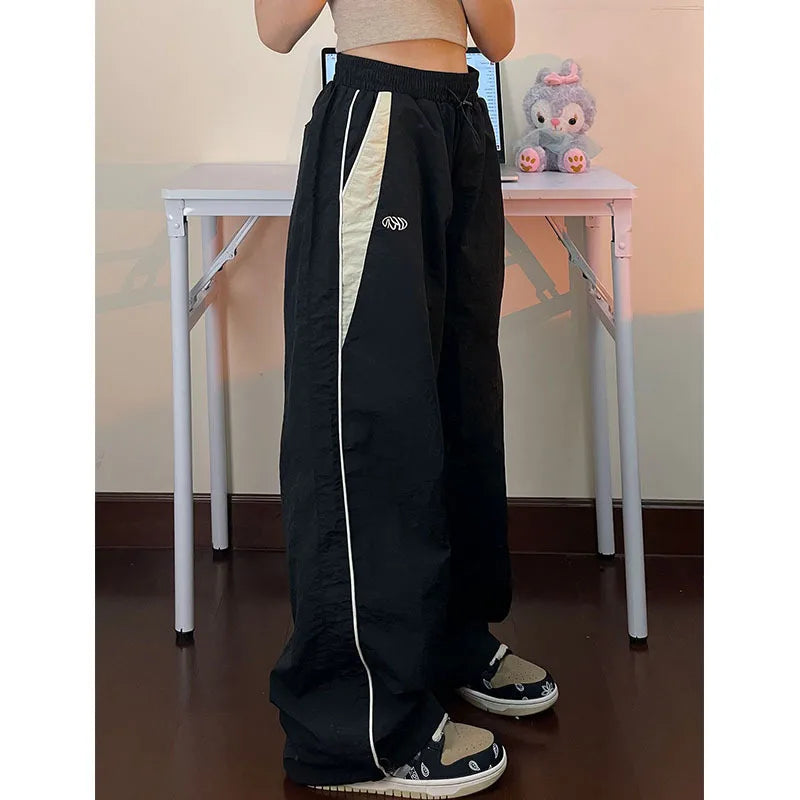 Y2K Vintage Loose Pants – Casual Streetwear, Hip Hop Style, Baggy Fit, High Waist, Wide Leg, Solid Joggers