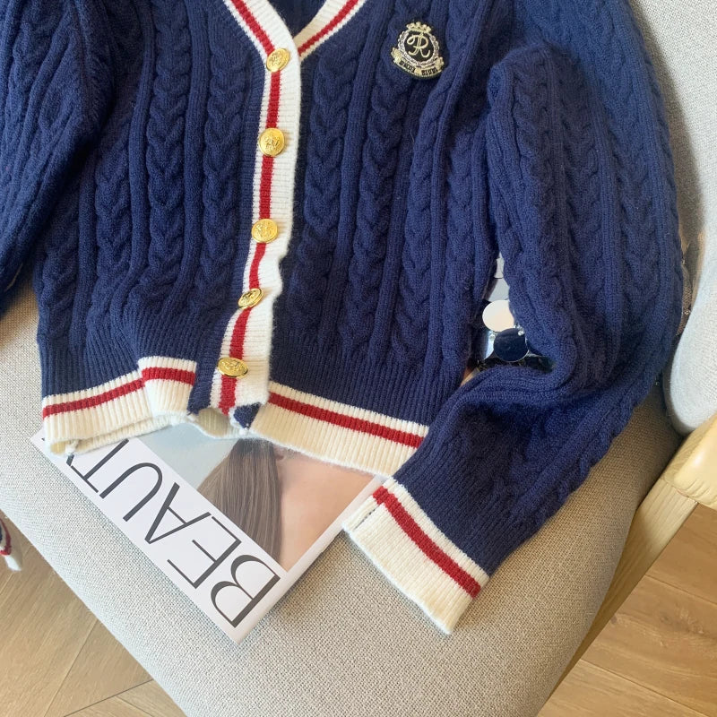 Cashmere V-Neck Pullover – Warm Knitwear, Twist Knit, Autumn Winter Jumper for Women