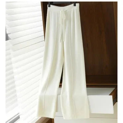 High-Waisted Wool Cloud Pants – Loose Fit, Casual, Straight Leg, Outerwear, Autumn/Winter, New Arrival