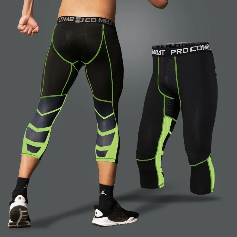 Men's Lycra Compression Pants – Cycling, Running, Basketball, Soccer, Elastic Sweatpants, Fitness Tights, Legging Trousers, Rash Guard