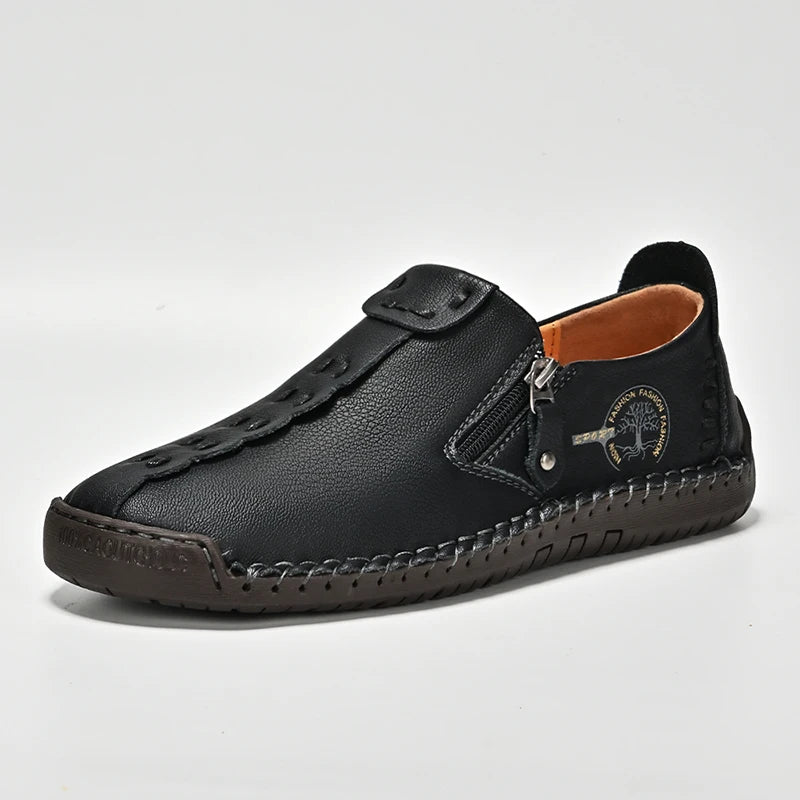 Handmade Leather Shoes – Casual Slip-On Loafers, Breathable Leather Shoes for Men, Flats, Hot Sale Moccasins, Tooling Shoes, Plus Size for Men