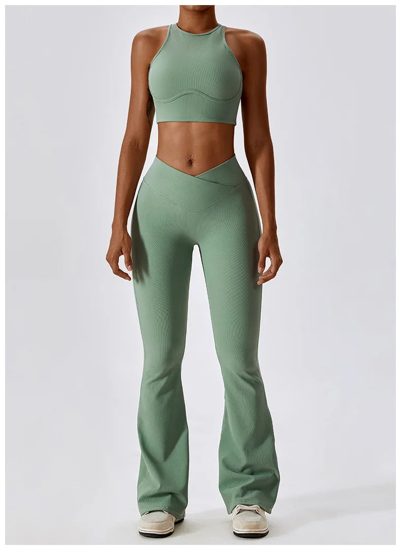 Flare Leggings Yoga Pants – High Waist, Wide Leg, Gym Workout, Fitness, Sports, Flared Design, Latin Dance Trousers