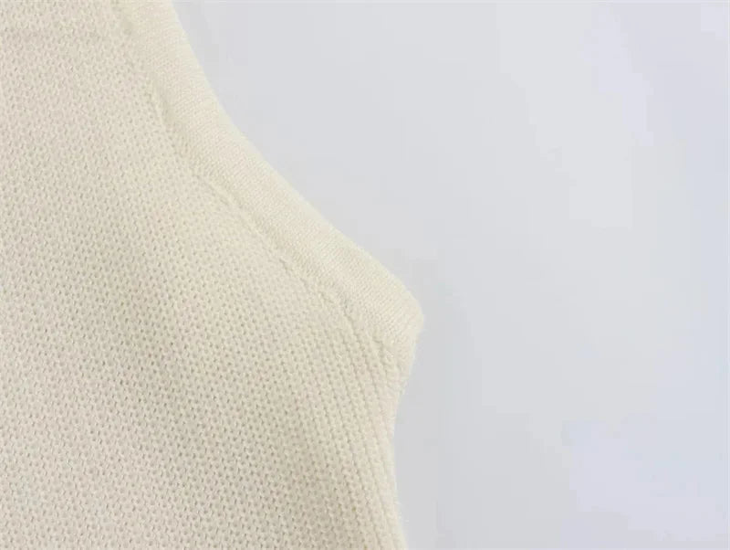 Knit Ribbed Cardigan Maxi Dress – High Waist, Slim Fit, Pocket Design, Sleeveless, Elegant, Party Dress, Women's Knitwear, Long Dress