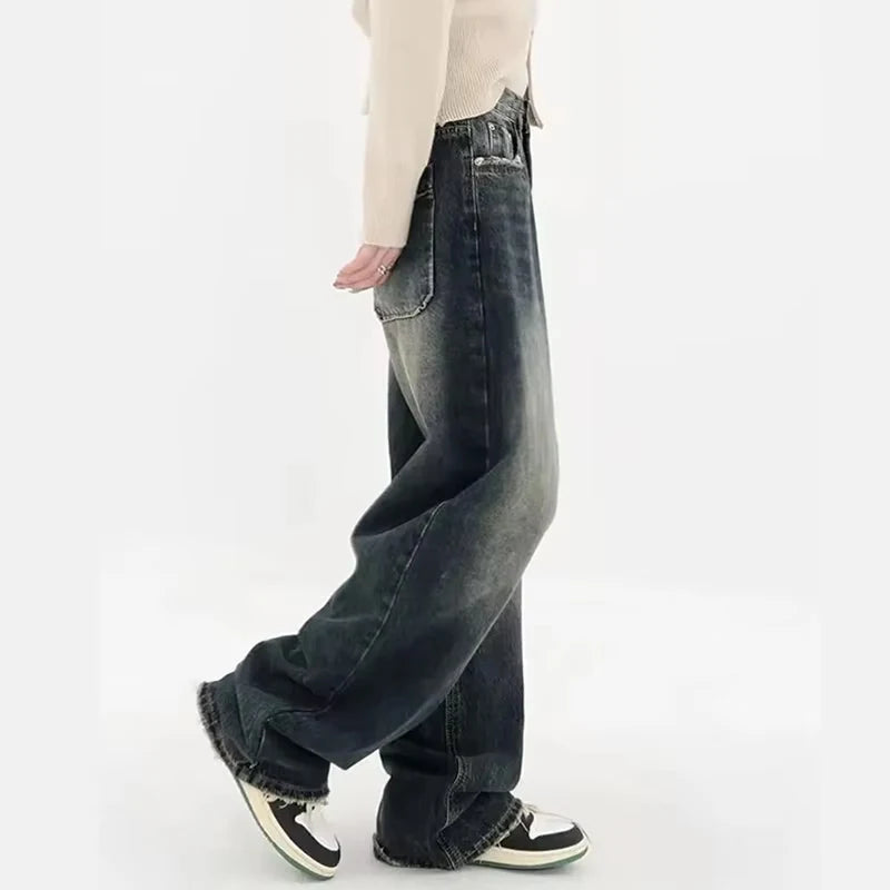 Y2K Baggy Jeans – Streetwear, Retro Fashion, Autumn, High Waist, Loose Fit, Wide Leg, Denim Trousers