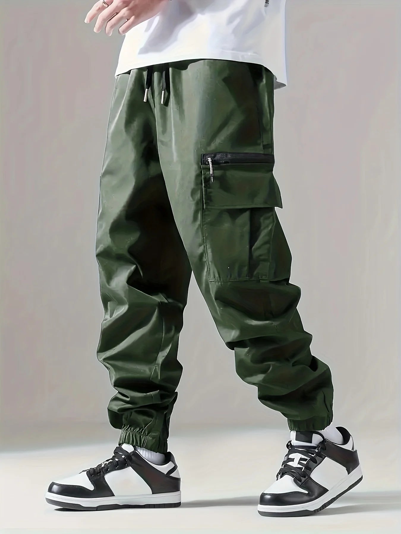 Men's Cargo Pants – Thin, Comfortable and Breathable, Outdoor Casual Wear, Suitable for Running and Cycling, Multi-Pocket Style