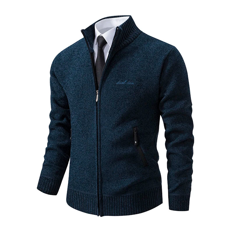 Knitwear Men's Stand-up Collar Thick Warm Cardigan Sweater – Loose Fit, Casual Winter Coat