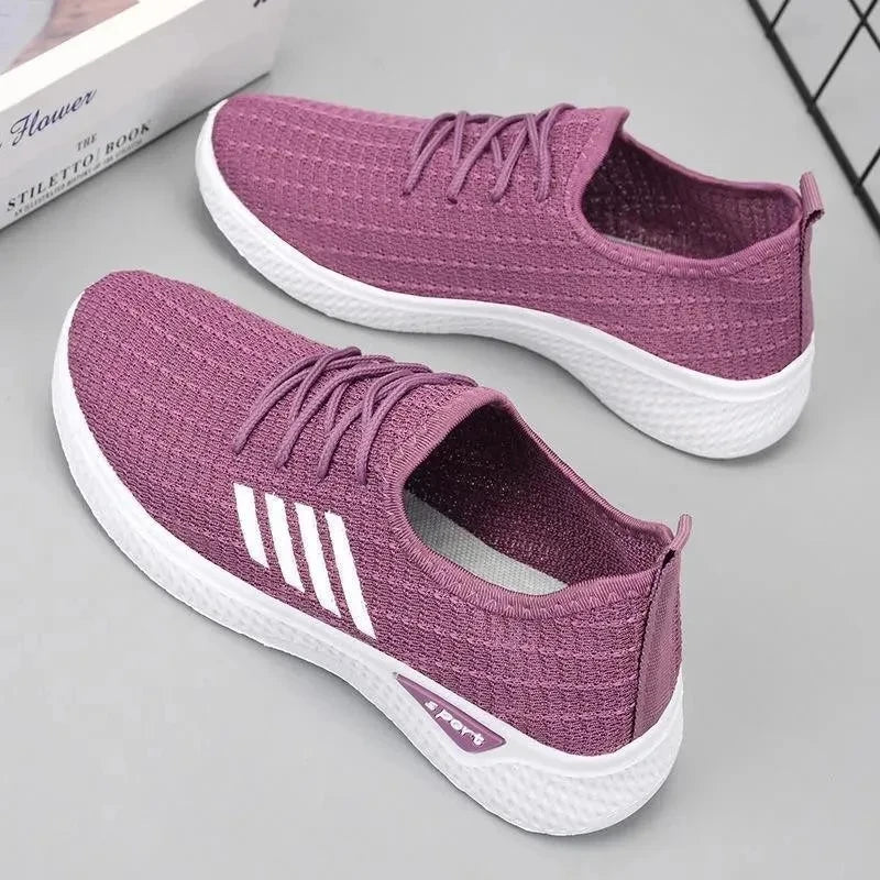 Lightweight Sports Shoes – Breathable Mesh, Soft Sole, Casual Comfort for Women