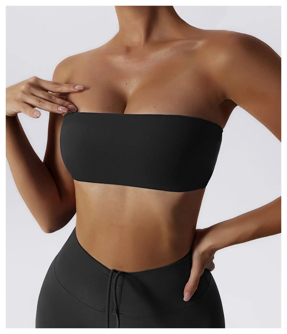 Strapless Sports Bra – Gym Top for Women, Quick-Drying Yoga Clothes, Tube Top Fitness Chest Wrap, Workout Bra