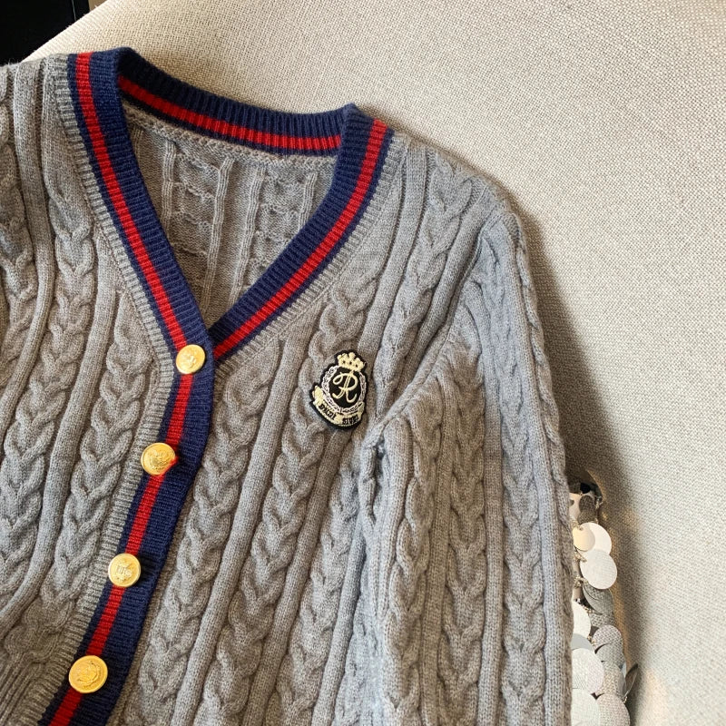 Cashmere V-Neck Pullover – Warm Knitwear, Twist Knit, Autumn Winter Jumper for Women