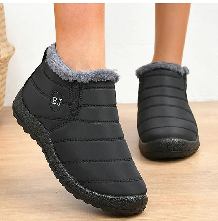 Sneakers – Soft Waterproof Fashion Winter Shoes for Women, Solid Color Comfortable Casual Non-Slip Outdoor Sneakers