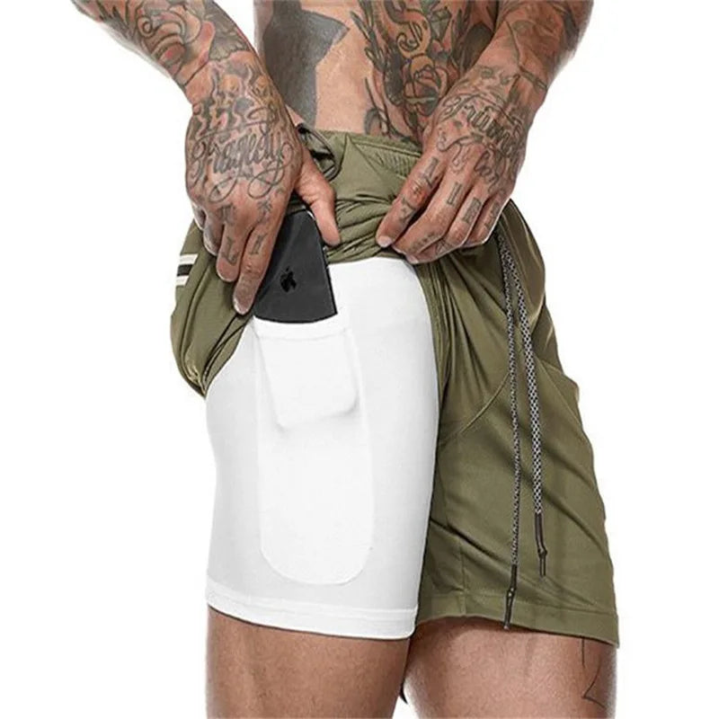 Men's Sport Shorts – Double-deck Running Shorts, 2-in-1, Beach Bottoms, Summer Gym Fitness, Training, Jogging