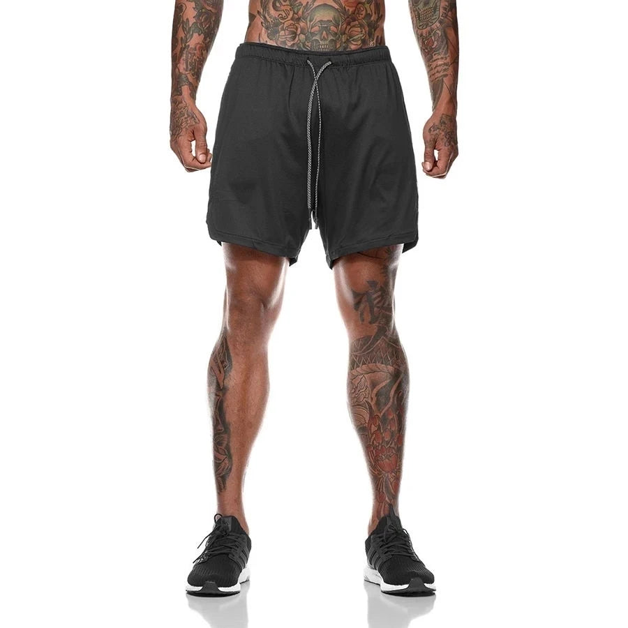 Men's Sport Shorts – Double-deck Running Shorts, 2-in-1, Beach Bottoms, Summer Gym Fitness, Training, Jogging