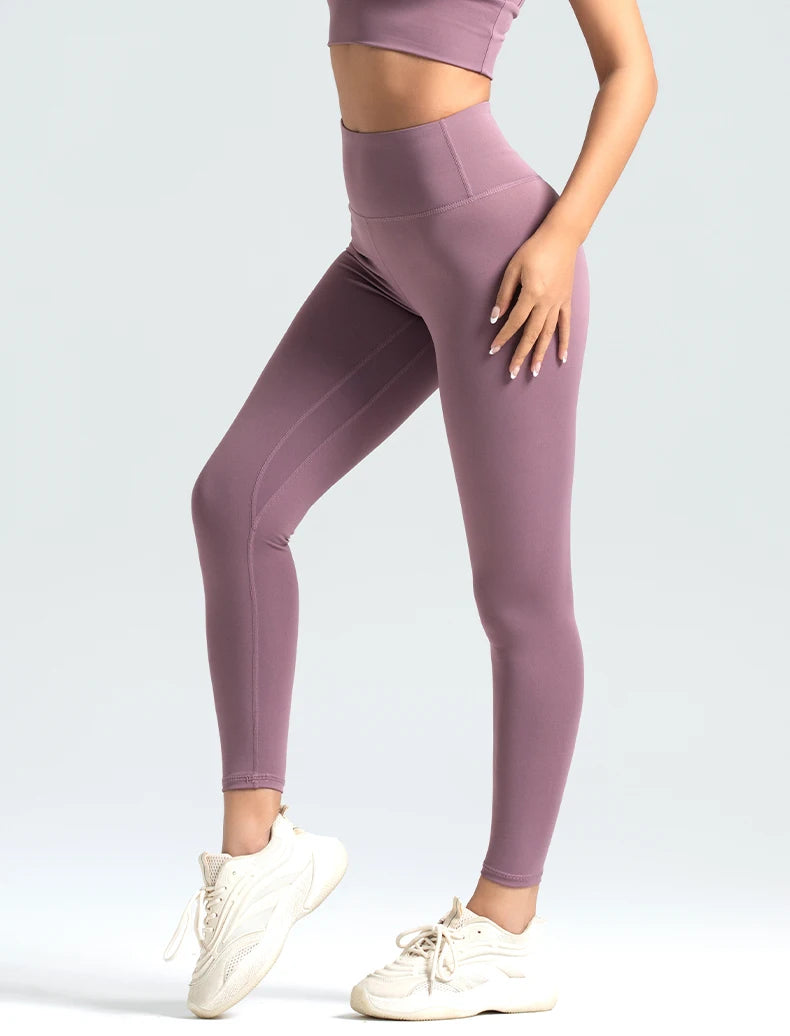 Women's Solid High Waist Sports Leggings – Breathable, Comfortable, Quick Dry, Skinny Fit, Yoga, Running, Sportswear