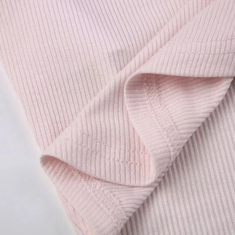 Cute Bandage Bow Cropped Top – Pink Coquette Y2K Square Collar Tee for Spring & Fall