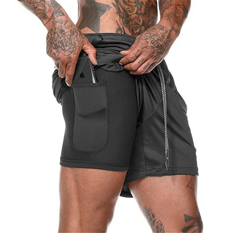 Men's Sport Shorts – Double-deck Running Shorts, 2-in-1, Beach Bottoms, Summer Gym Fitness, Training, Jogging