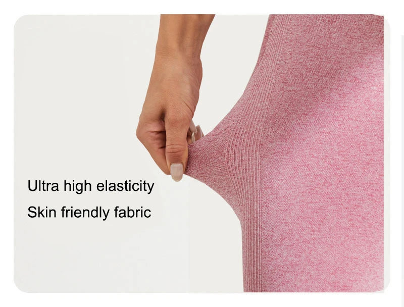 Seamless Leggings Fitness – High Waist, Elastic, Solid Color, Yoga Pants, Gym, Jogging, Tummy Control, Running Tights