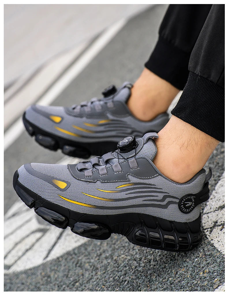 Rotating Button New Safety Shoes for Men – Anti-smash, Anti-puncture Work Shoes, Fashion Men’s Sport Shoes, Security Protective Boots