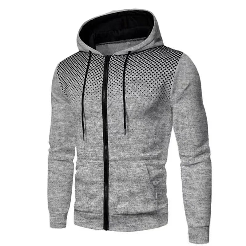 Men's Hoodie Jacket – Streetwear Long Sleeve Sweatshirt, Zipper Hooded Pullover, Sportswear for Men