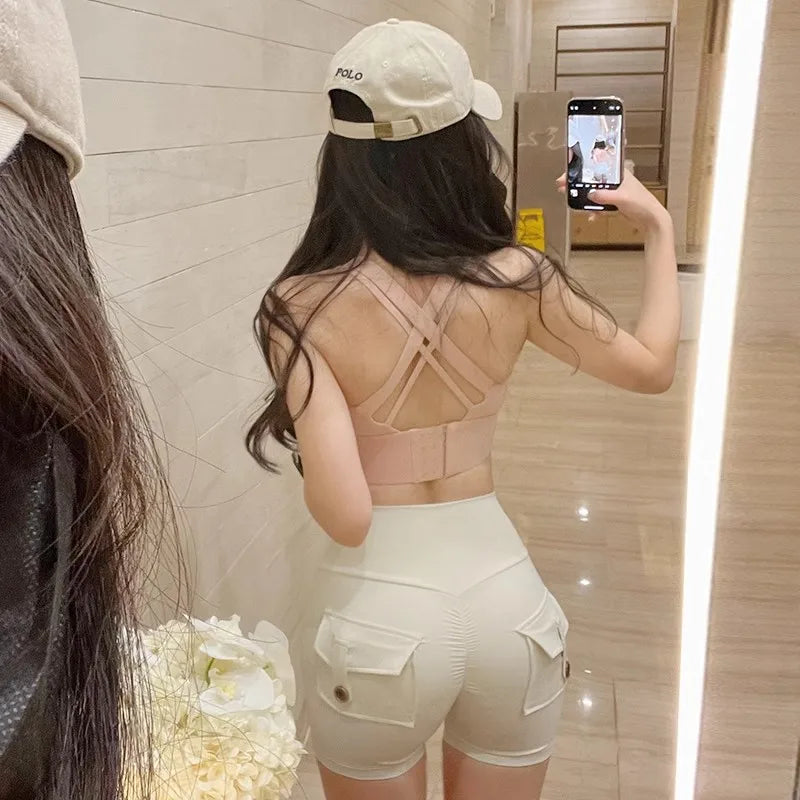 Women Sport Shorts – Pocket Design, Gym Wear, Sexy High Waist, Workout, Push Up, Booty Scrunch, Biker Shorts, Fitness, Cycling Tights